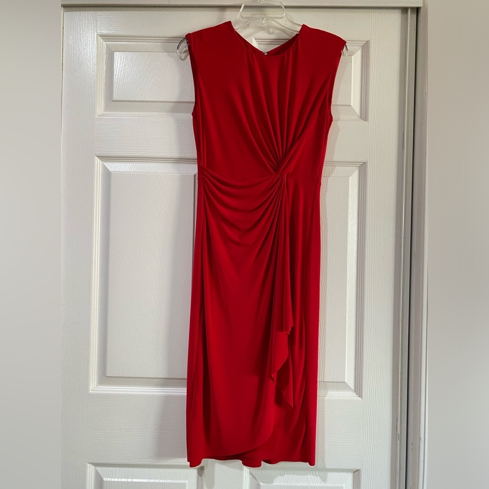 Taylor Red Plus‎ Sheath Ruched Jersey Dress Size 4